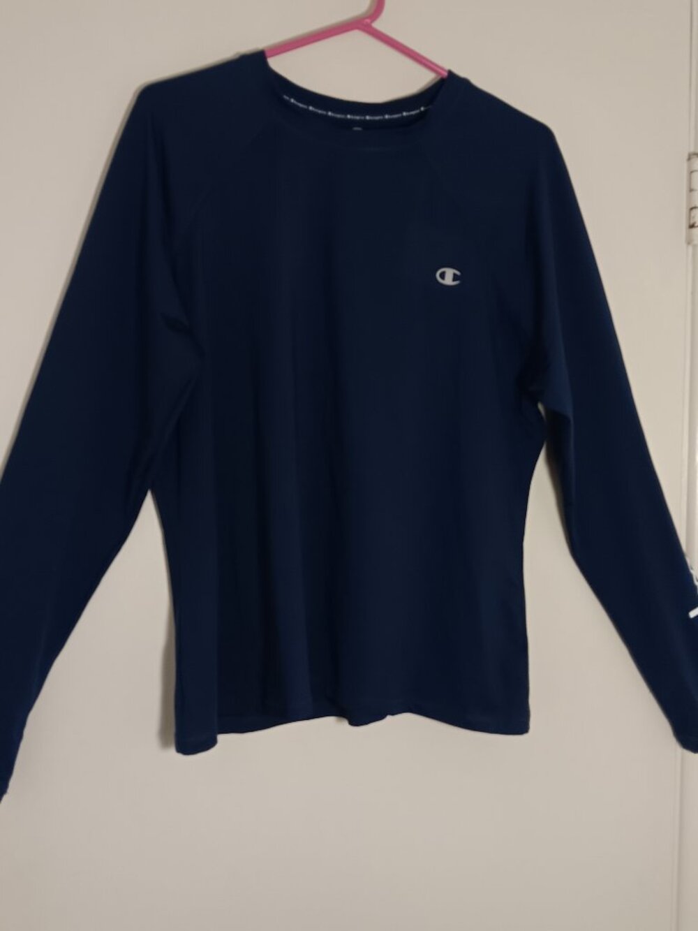 Champion performance shirt men XXL navy blue long sleeve logo athletic workout